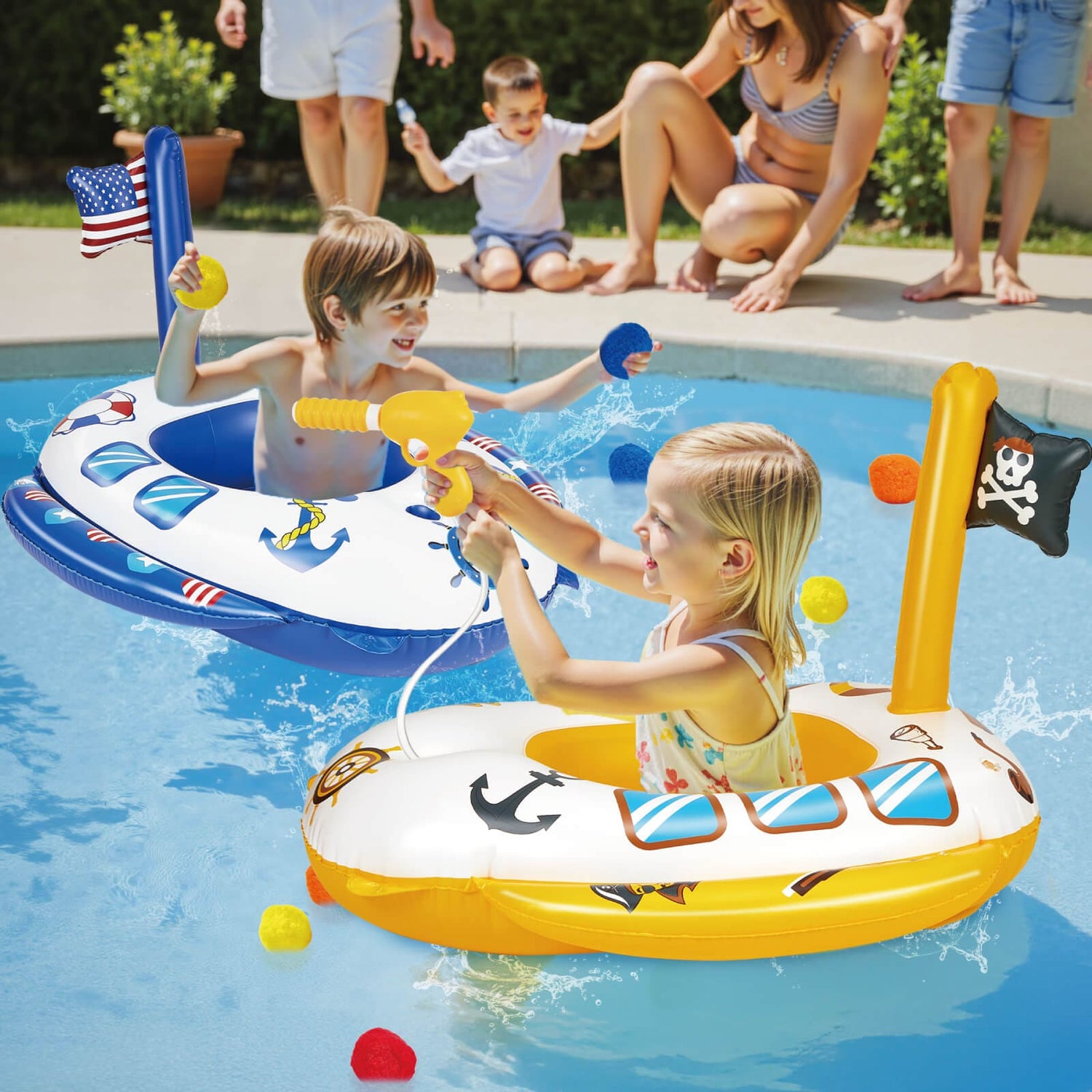 Pirate Ship Pool Float with Water Gun