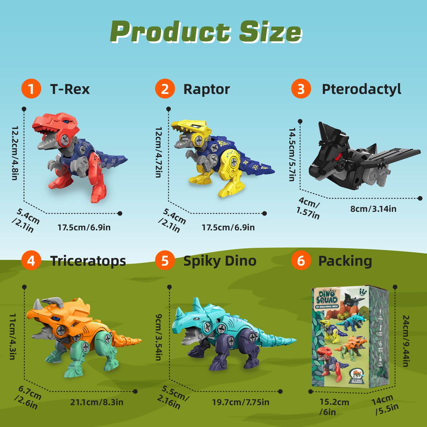 5 in 1 Take Apart Dinosaur Transform Robot Toys