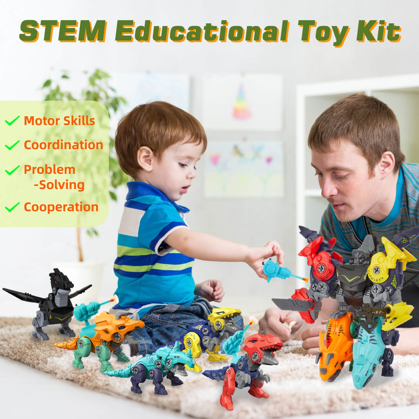 5 in 1 Take Apart Dinosaur Transform Robot Toys