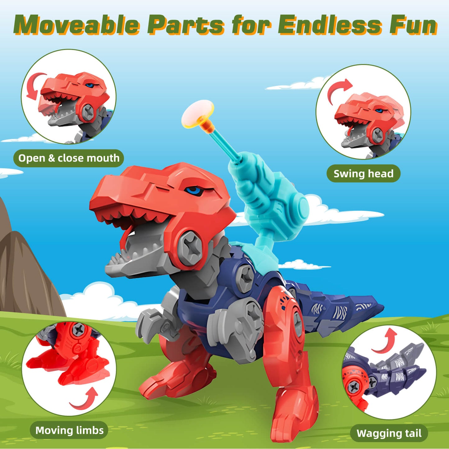 5 in 1 Take Apart Dinosaur Transform Robot Toys