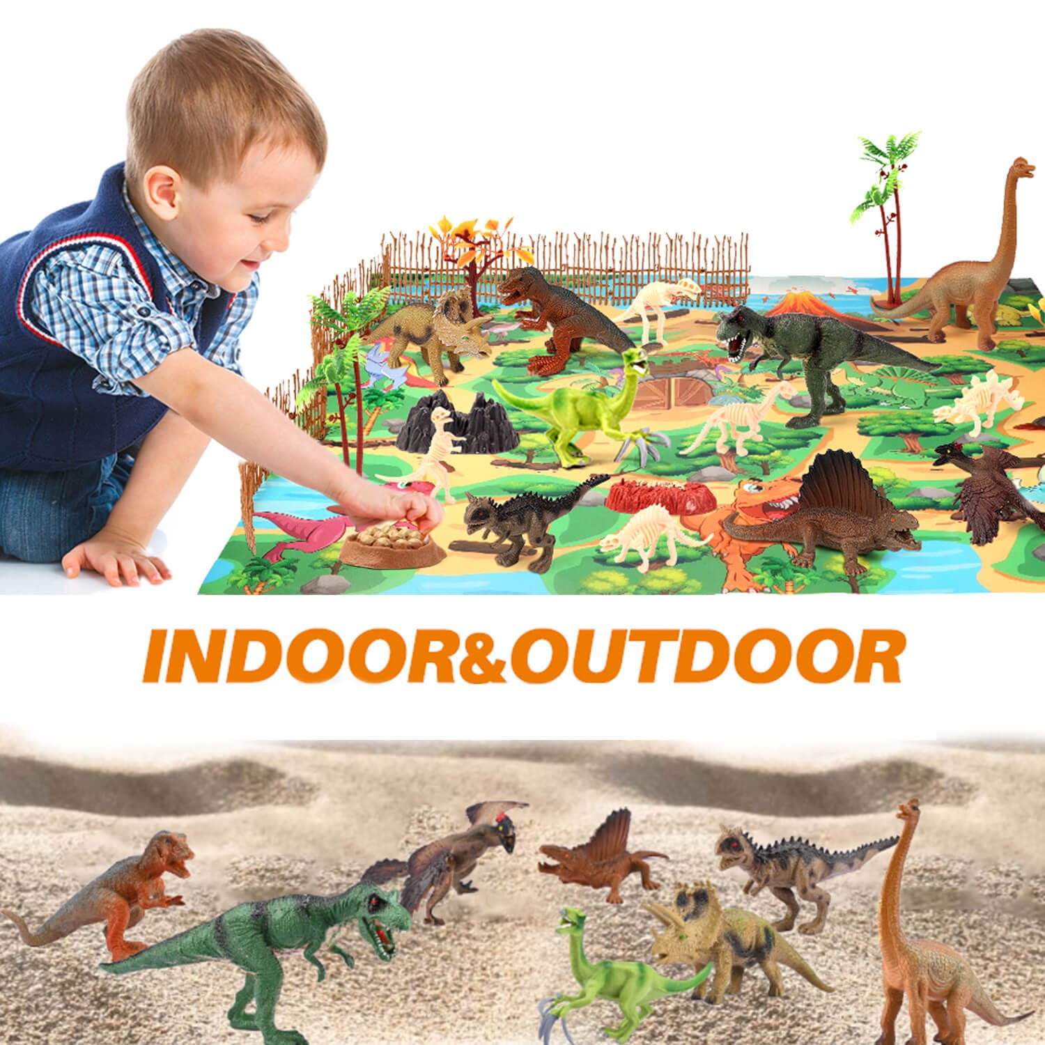 Gleamkid dinosaur toys suitable for both indoor and outdoor play.