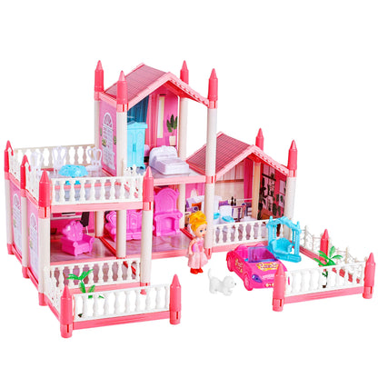 Pink Dollhouse Pretend Play Set