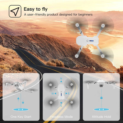 Drone showcasing beginner - friendly features like One Key Start, Headless Mode, and Altitude Hold. Ideal for easy flying.