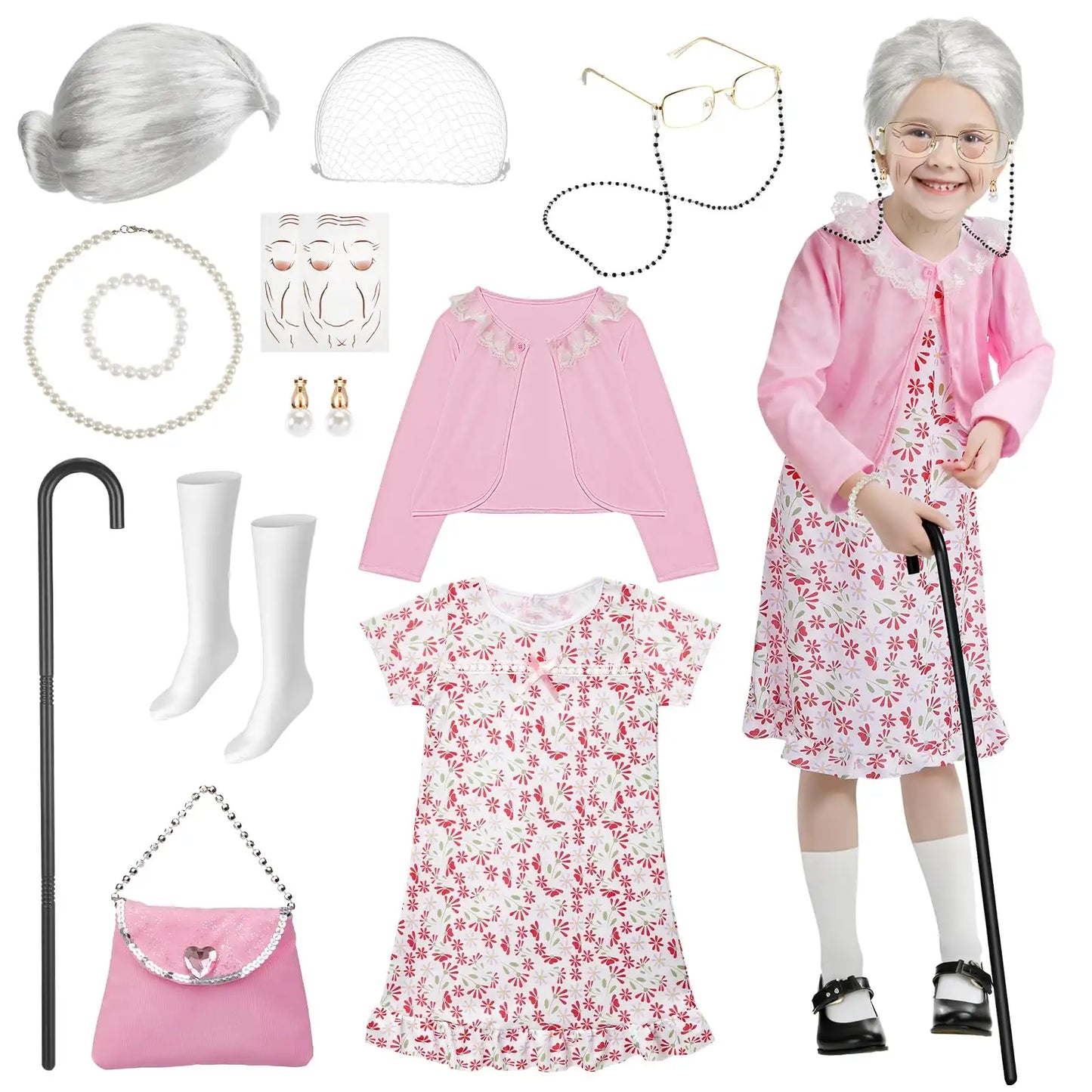 Kids Old Lady Costume