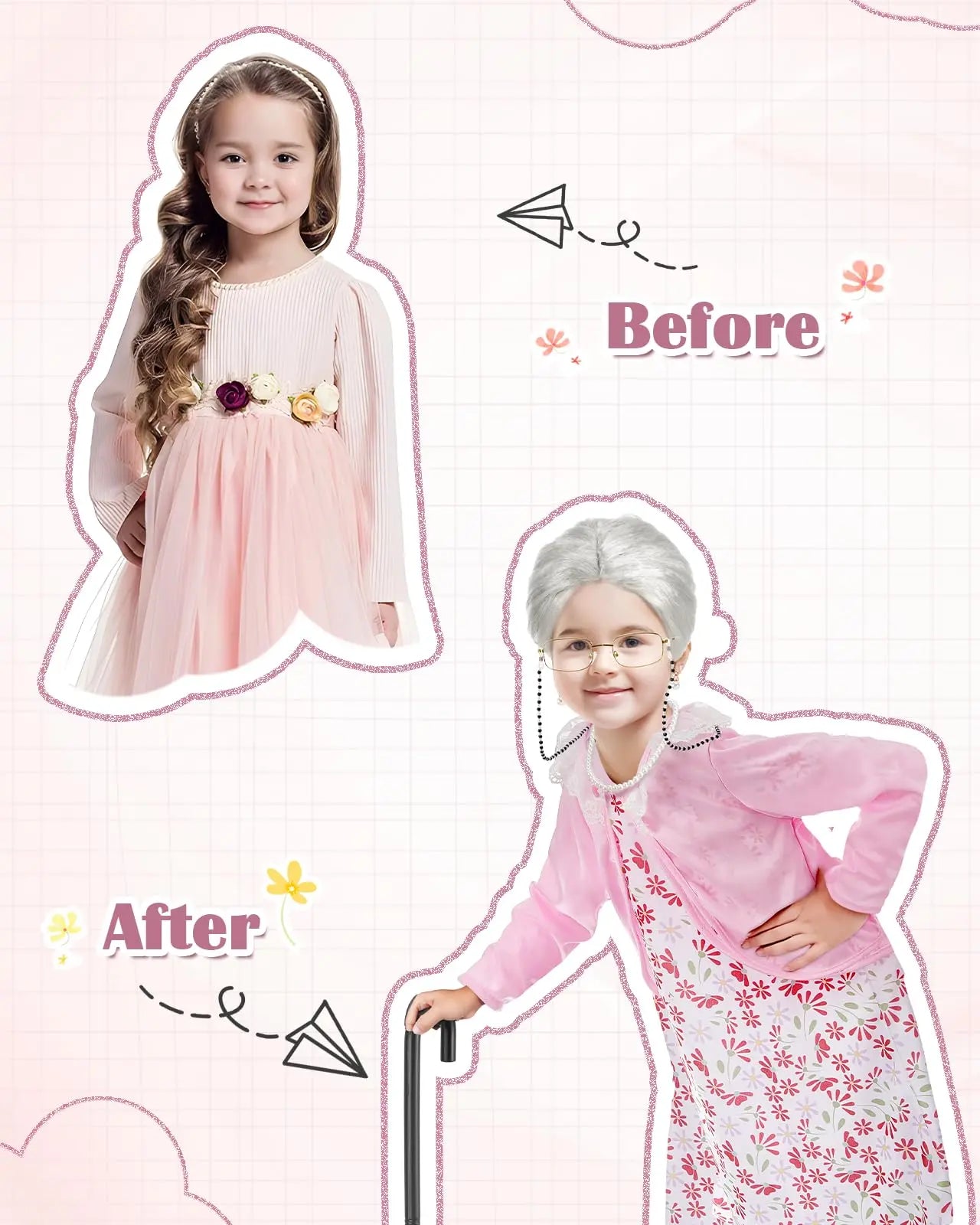 Kids Old Lady Costume