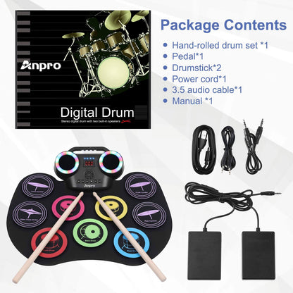 9 Pads Electronic Drum