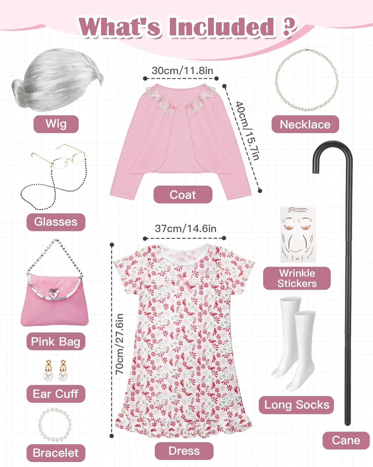 Kids Old Lady Costume