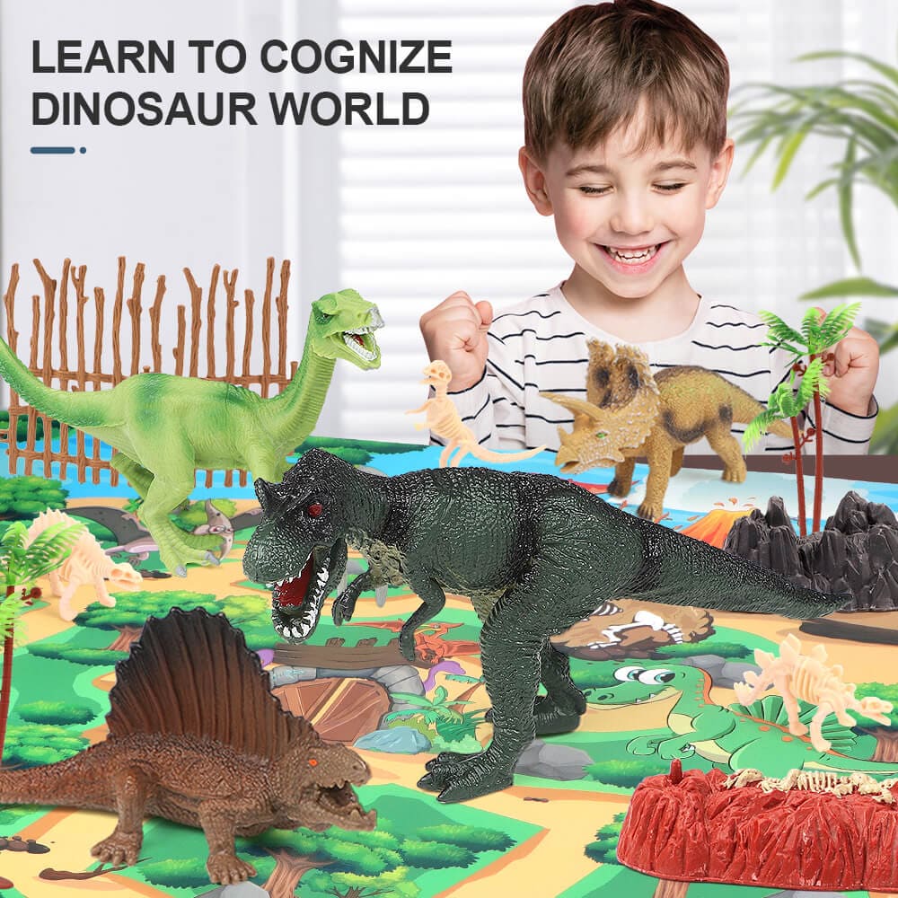 Gleamkid dinosaur toys set helping kids learn and cognize the dinosaur world. Educational and engaging for children.
