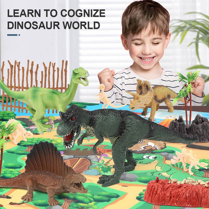Gleamkid dinosaur toys set helping kids learn and cognize the dinosaur world. Educational and engaging for children.