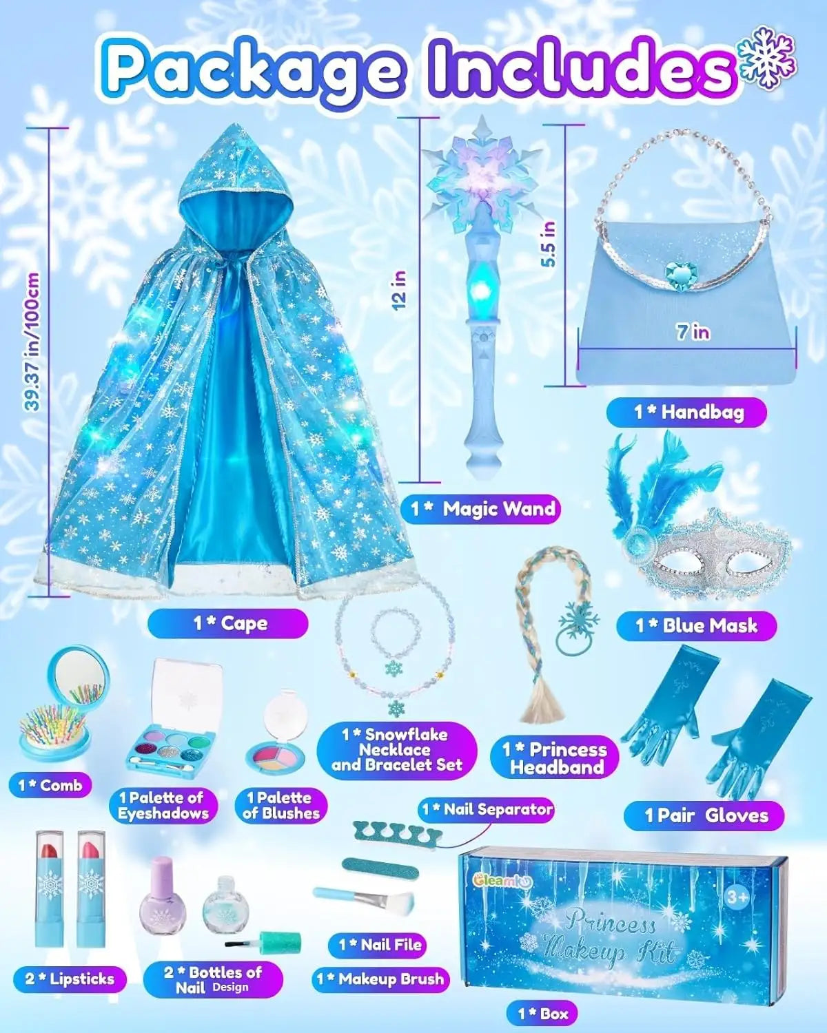 package include of elsa prencess dress up set