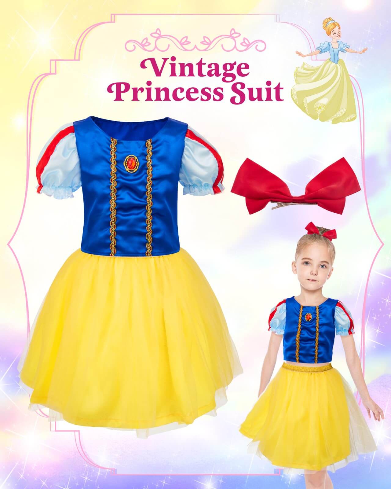 Princess Dress Up Set for 3-6 Girls Costumes Gifts – Gleamkid